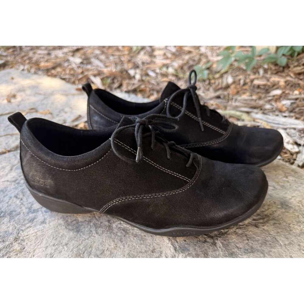 Taos Gateway Oxford Shoes Women Size 8.5 W Black Nubuck Comfort Sneakers
